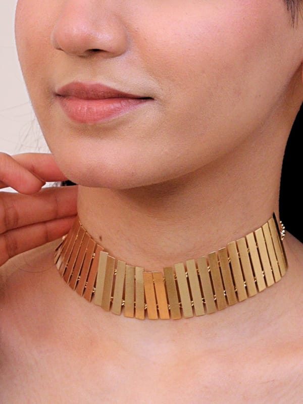 Aabhra Golden Choker for Women 18K Gold Plated — Viana Jewels
