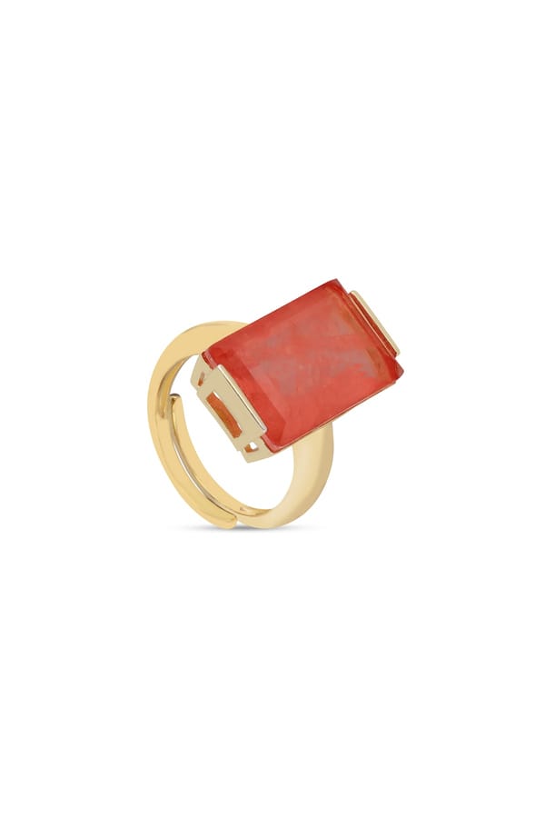 Orange Aztec Oasis Cocktail Ring — Miss Jo