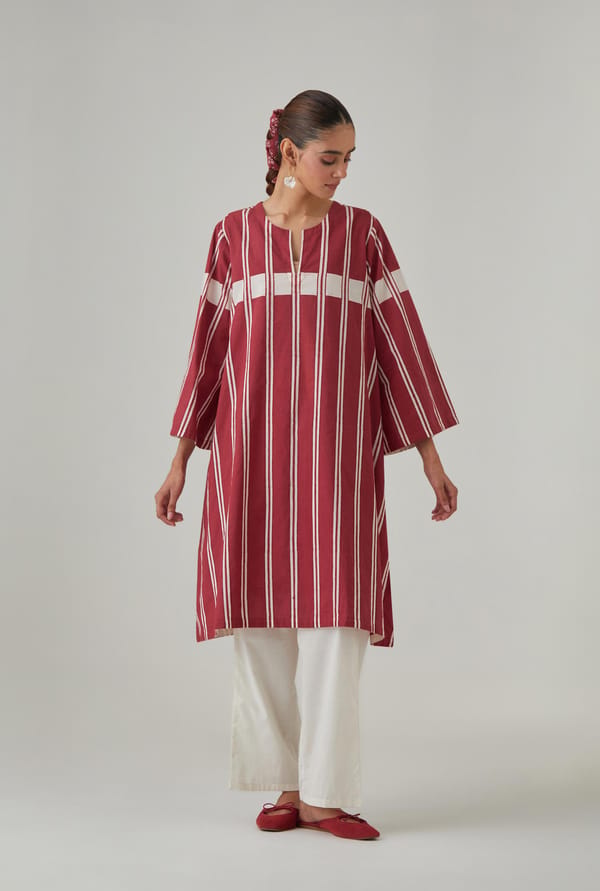 Hand Block Printed A-Line Kurta — Upavita