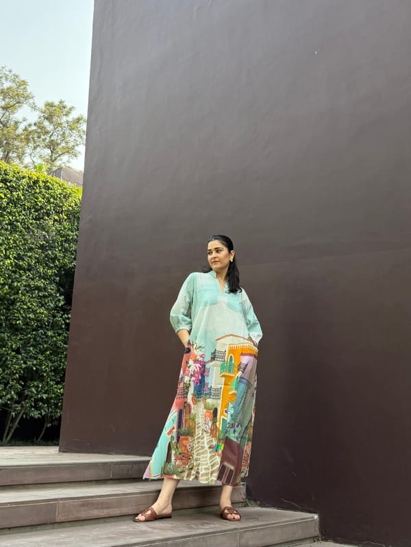 Dora Dress In Casa Parade Print — GAIMA LABEL