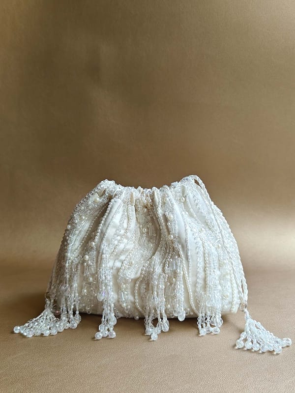 Pearl White Pouch Bag — Plode