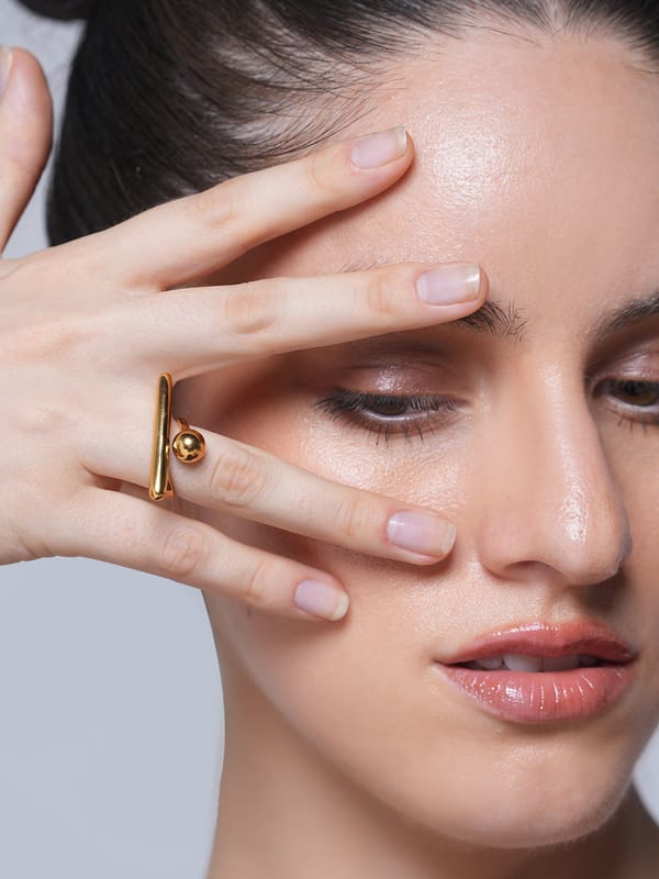 T Shaped Ball Open Ring — Cao Jewellery