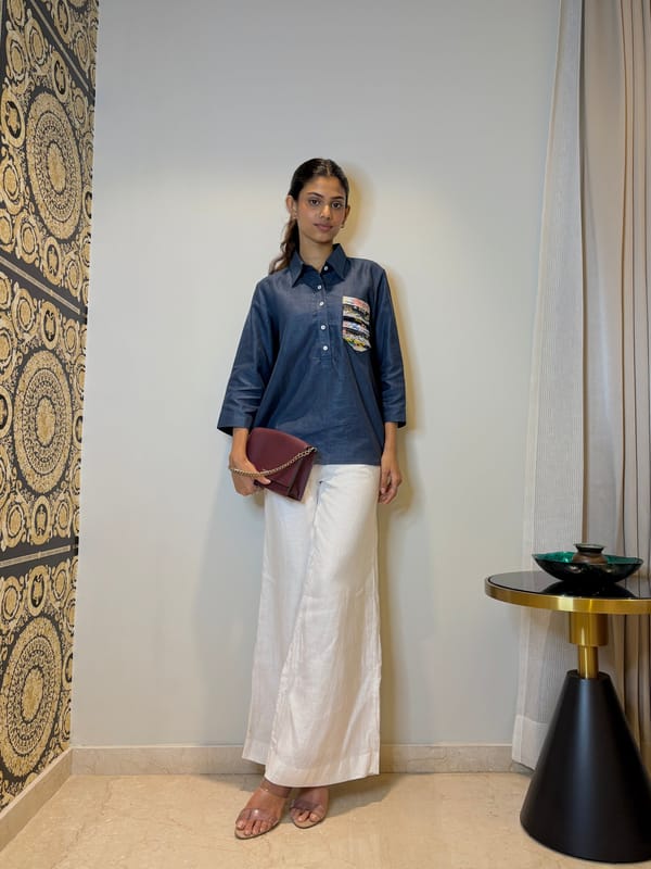 Indigo Patch pocket Shirt — EWOKE STUDIO
