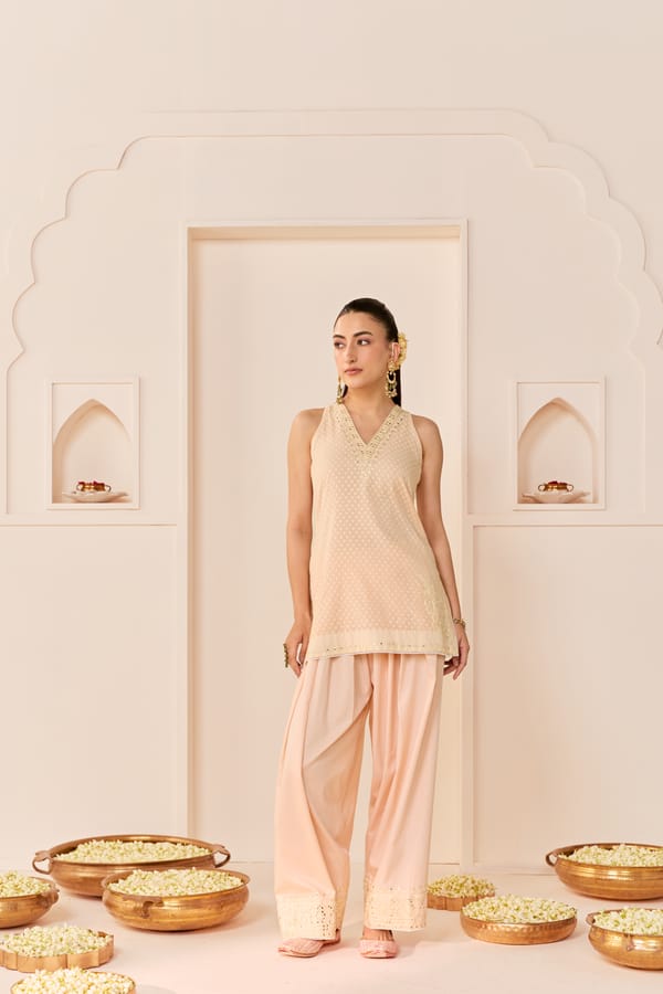 MIRAL - SHORT KURTA WITH FARSI SALWAR AND DUPATTA — Sheetal Batra