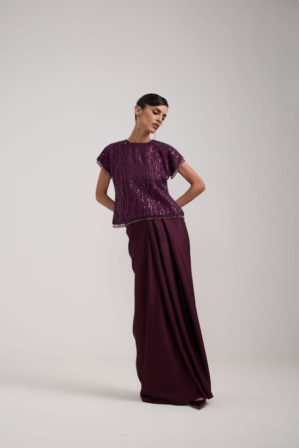Sequin Draped Skirt Set — Label IRIS