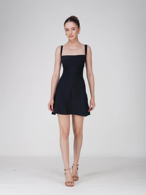 Black Square Neck Dress - Shade Dress (Onyx) — Select Staples
