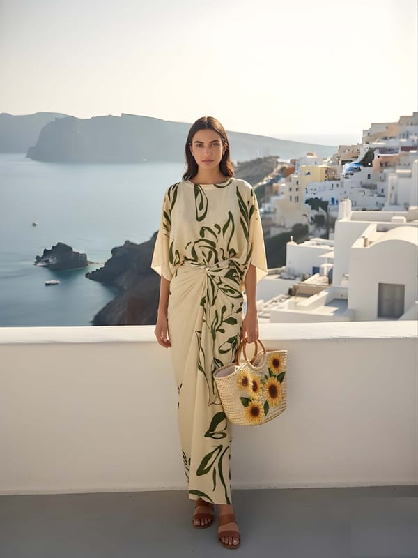 Fennel Printed Wrap Skirt Set — POPPI