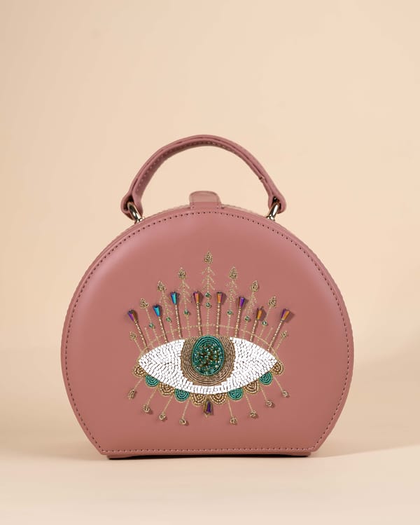 Evil Eye Peach Box Sling — DESI DRAMA QUEEN