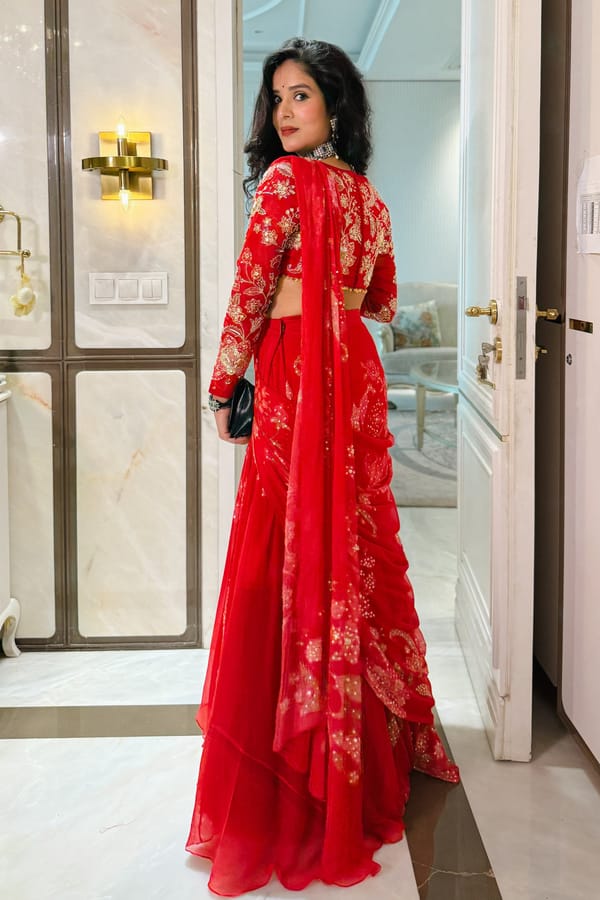 Ruby Saree set — Paulmi and Harsh