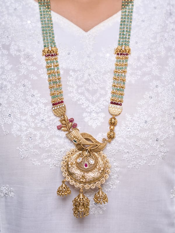 Long Designer Antique Pendant Set — Cao Jewellery
