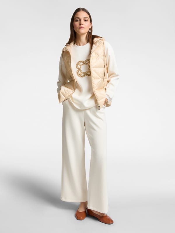 White High-Rise Wide-Leg Pull-On Trousers — ELENA MIRO