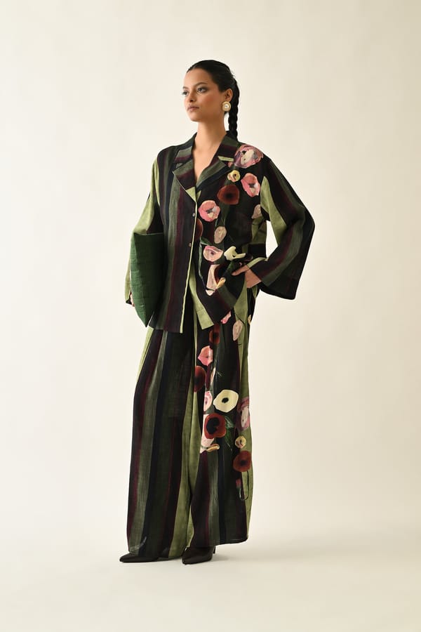 Moss Stripes Jacket Set — Ofrida