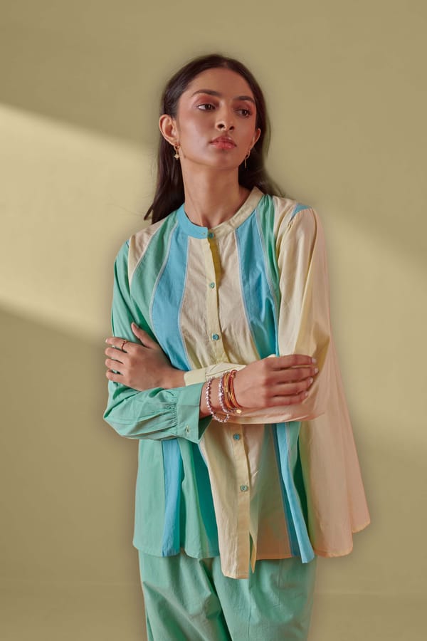 Breeze Colour Blocked Panelled Shirt — Shop Roho
