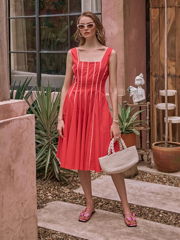 The Townie Fit And Flare Piping Dress — HOUSE OF FETT
