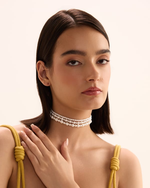 Mini Skip Pearl Choker (3 Lines) — Anaash