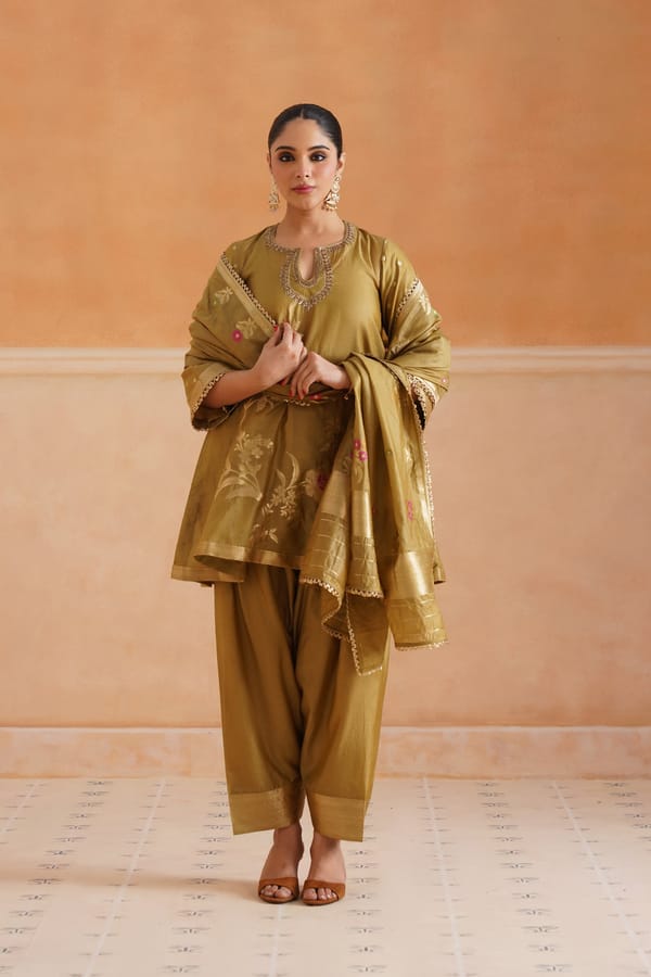 Koyel Chanderi Hand Embroidered Suit Set — NEETIKA CHOPRA