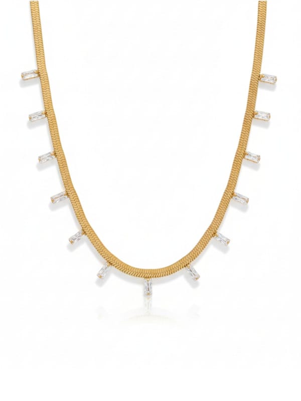 Real Gold Flat Snake Chain Necklace Set — Cao Jewellery