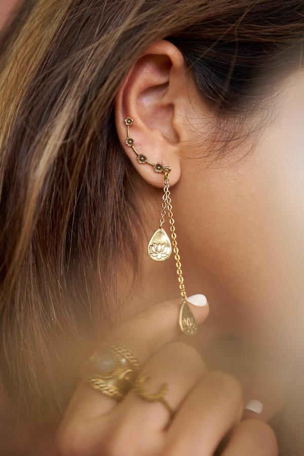 Floral Climber- Screwless Brass Earrings — SOUL WORKS