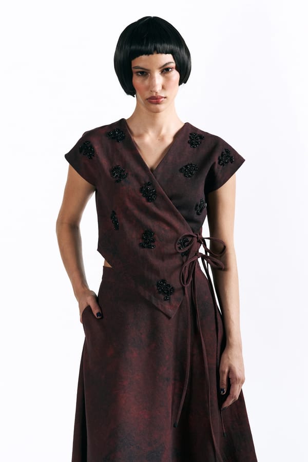 Merlot Muse Wrap Top — Pocketful Of Cherrie