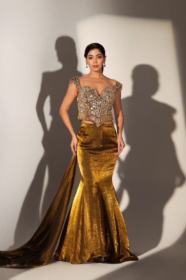 Serena Mirror Corset Mermaid Skirt Set — LIBAS CAFE