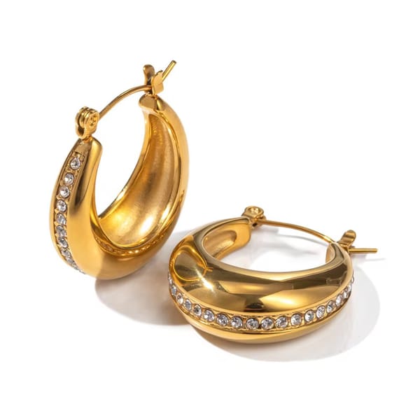 U Shaped Bali Chunky Statement Hoop Earrings, Liza — Inaya Accessories