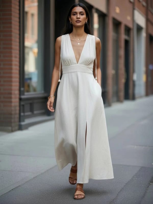Ira Cotton Linen Maxi Dress — Notch Above