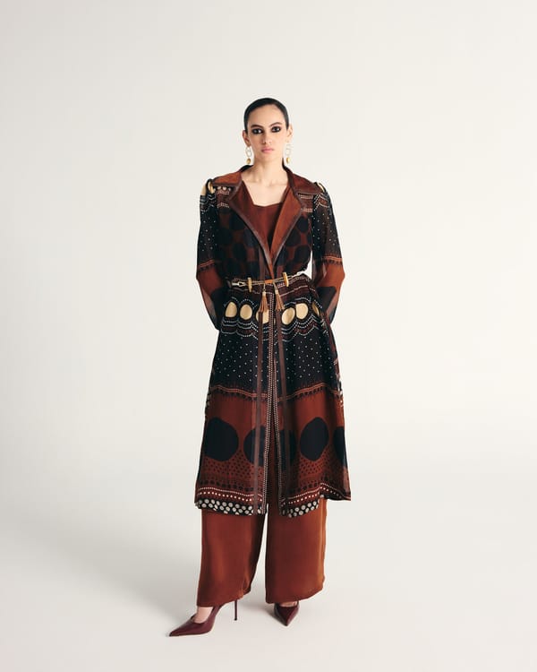 Ruwaida Trench Coat Set — Kamaali Pret