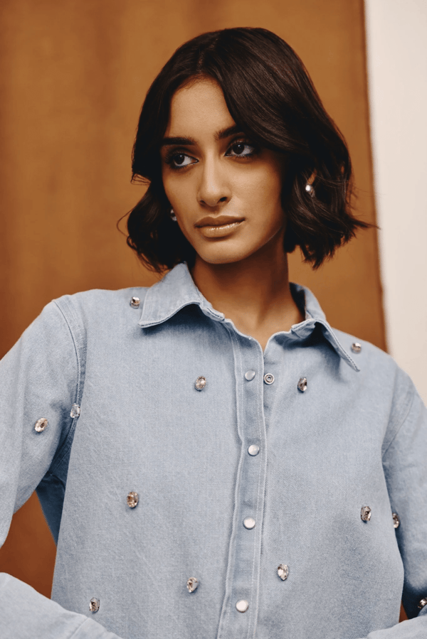 Lumen Studded Denim Shirt — quietBOLD