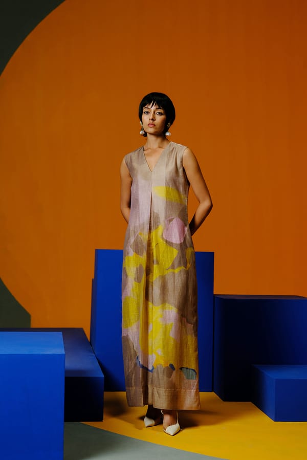 Candy Floss Smoky Beige & Bright Yellow Jumpsuit — CLOS