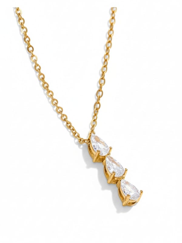 Triple CZ Pendant Necklace — Cao Jewellery