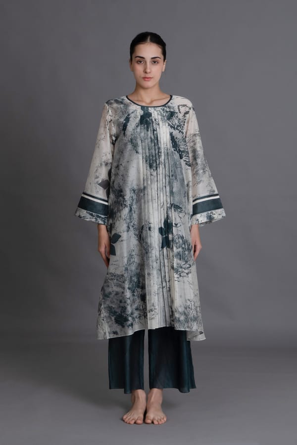 Mint Texture Print Dress Co-ord — Khat