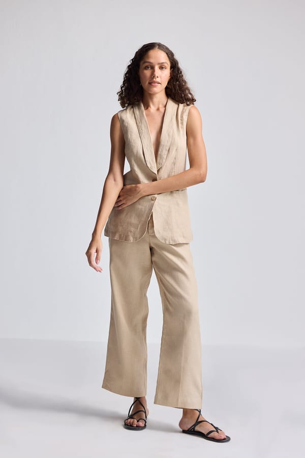 Sleeveless Hemp Jacket Set — REISTOR