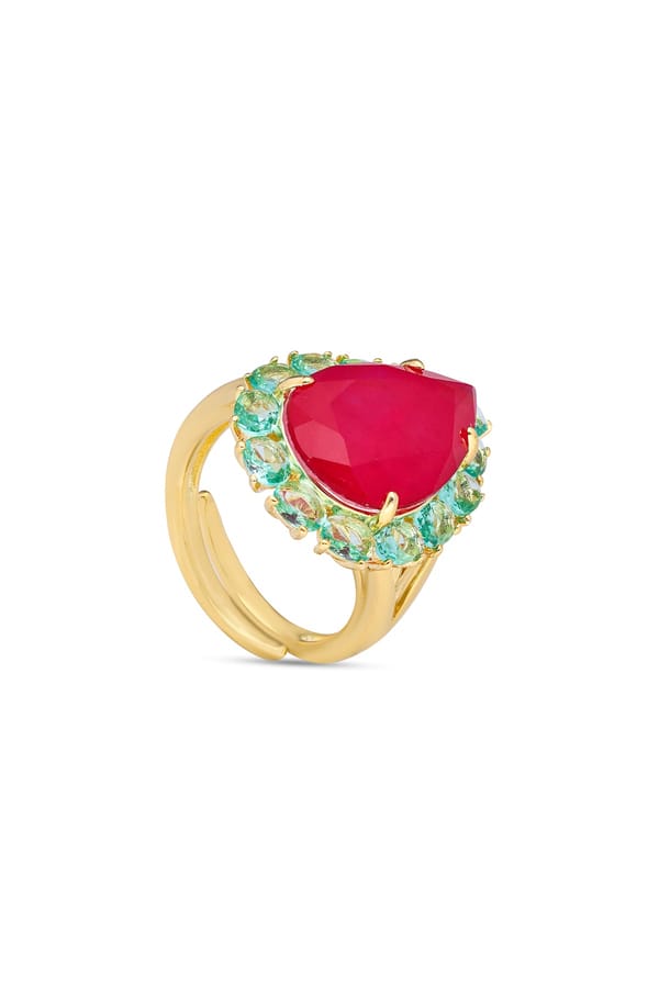 Cerise Peacock Paradise Cocktail Ring — Miss Jo