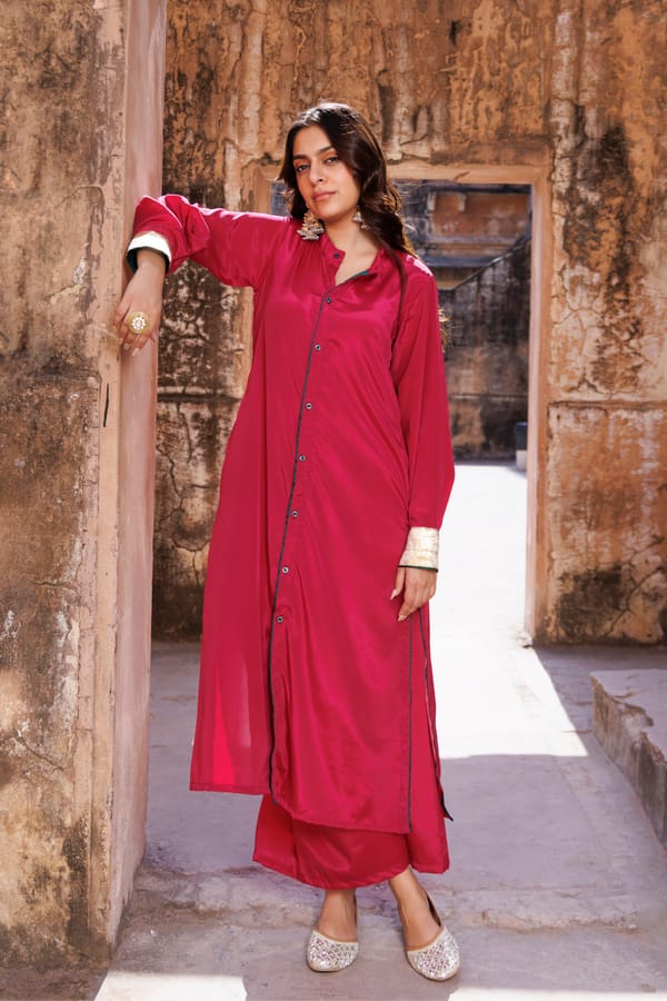 Wine Crepe Co-ord Set — Bannhi by Priyanka Rathore