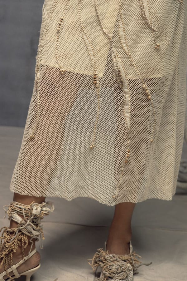 Open Mesh Embroidered Overlay Skirt — Kritika Murarka