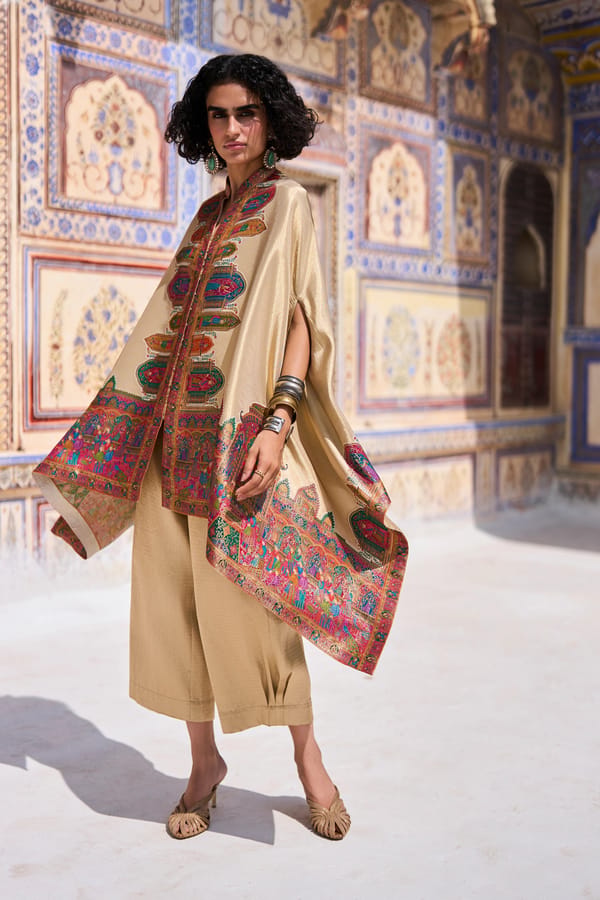 Benares Weave Cape Top — Dash and Dot