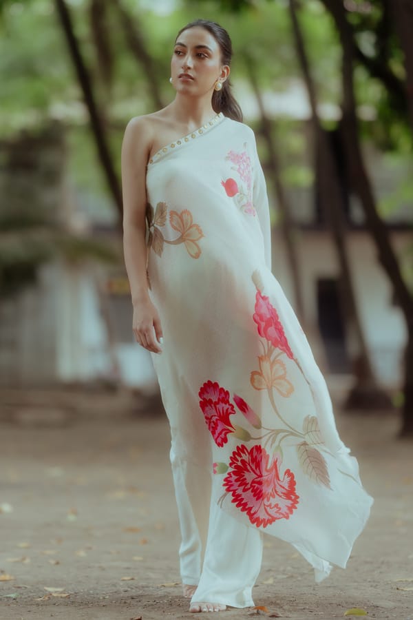 Rose and Anar Print One Shoulder Dress — Paulmi and Harsh