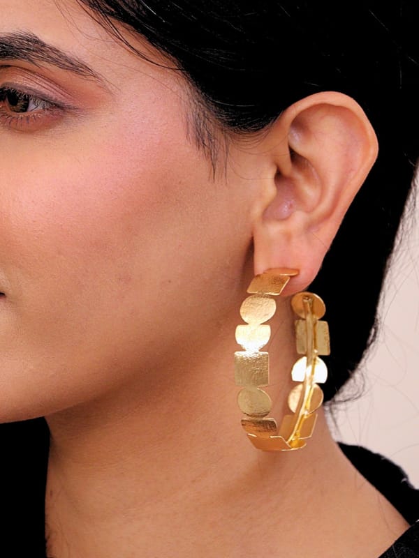 Angel Hoop Earrings for Women 18K Gold Plated — Viana Jewels