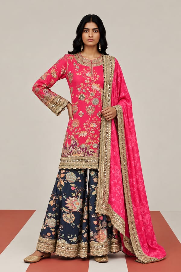 Shararas Kurta Crepe — Basanti Kapde aur Koffee