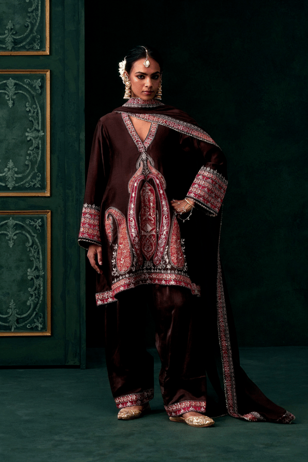 Sahiba Chanderi Satin Embroidered Suit Set — NEETIKA CHOPRA