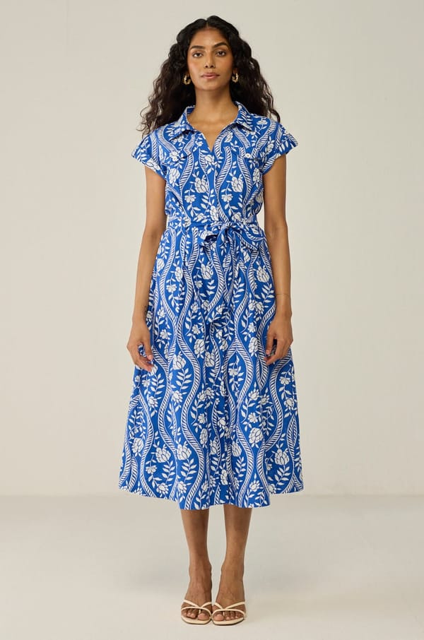 Printed Collared Maxi Dress — Move About Effortlessly