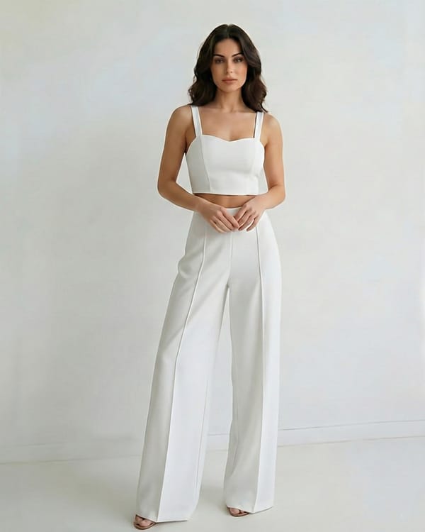 White Sweetheart Neck Cropped Bustier Top — Orthodox