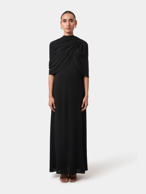 Rosette Draped Shoulder Gown — Beyond