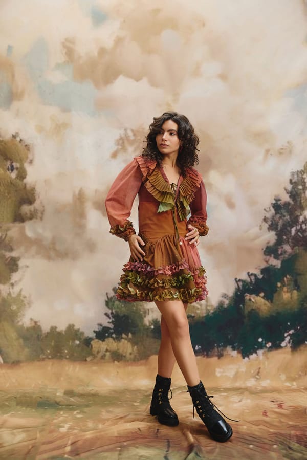 Multicolour Georgette Ruffled Tiered Mini Dress — Zip by Payal Zinal