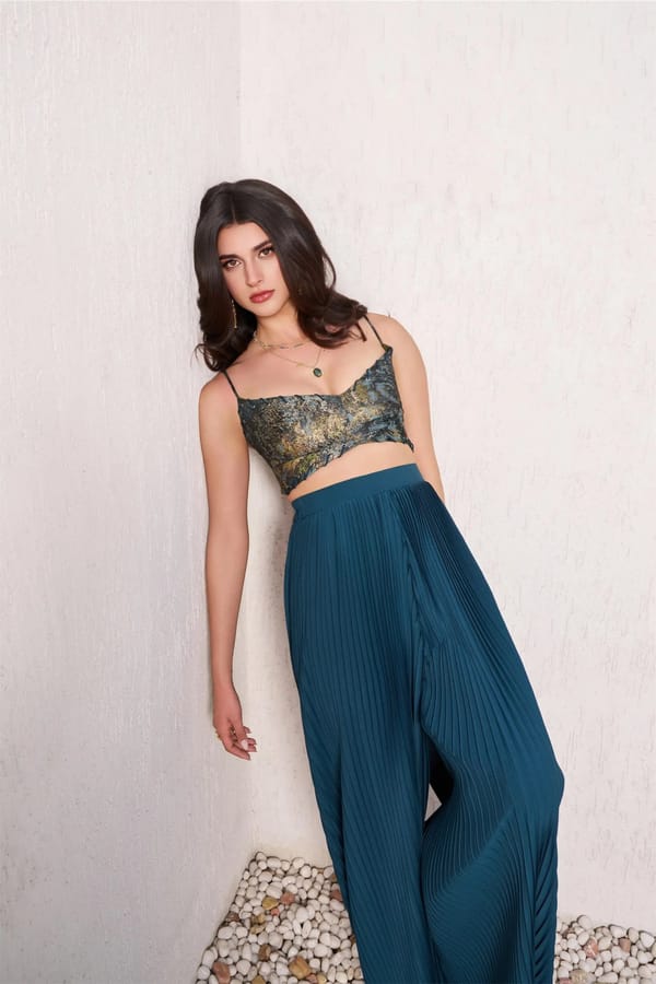 Frost Jacquard Sweetheart Bralette Crop Top — Torqadorn