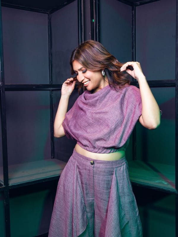Mersin Purple Cowl Neck Top — HOUSE OF FETT