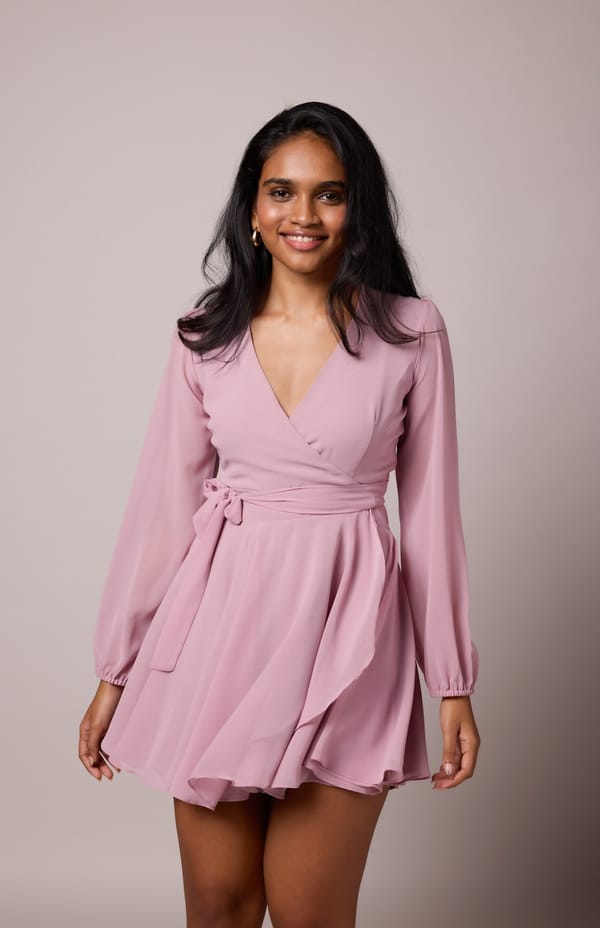 Raya - Mauve Wrap Dress — Mazikien