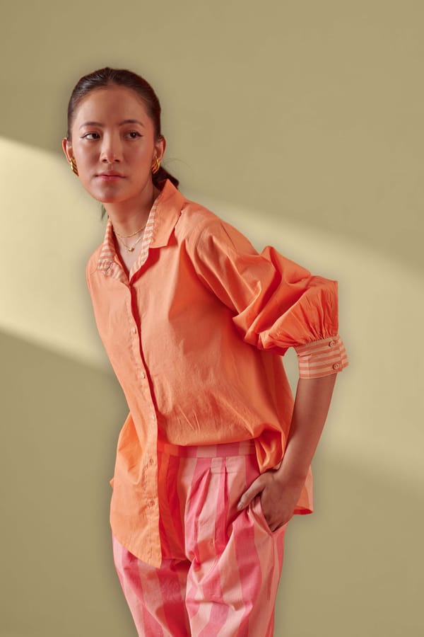 Vivia Soft Peach Relaxed Fit Shirt — Shop Roho