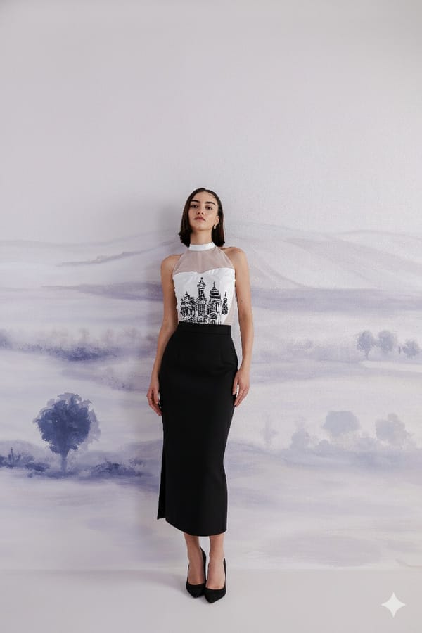 Black Banana Crepe Midi Pencil Skirt — Orthodox