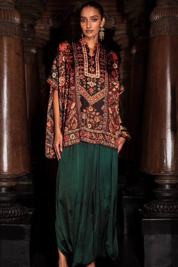 Heritage Floral Kaftan Top & Satin Cowl Pant — Dash and Dot